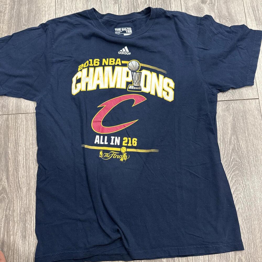 Adidas Shirt Men's Size Large Cleveland Cavaliers NBA Champions 2016 Tee Blue L